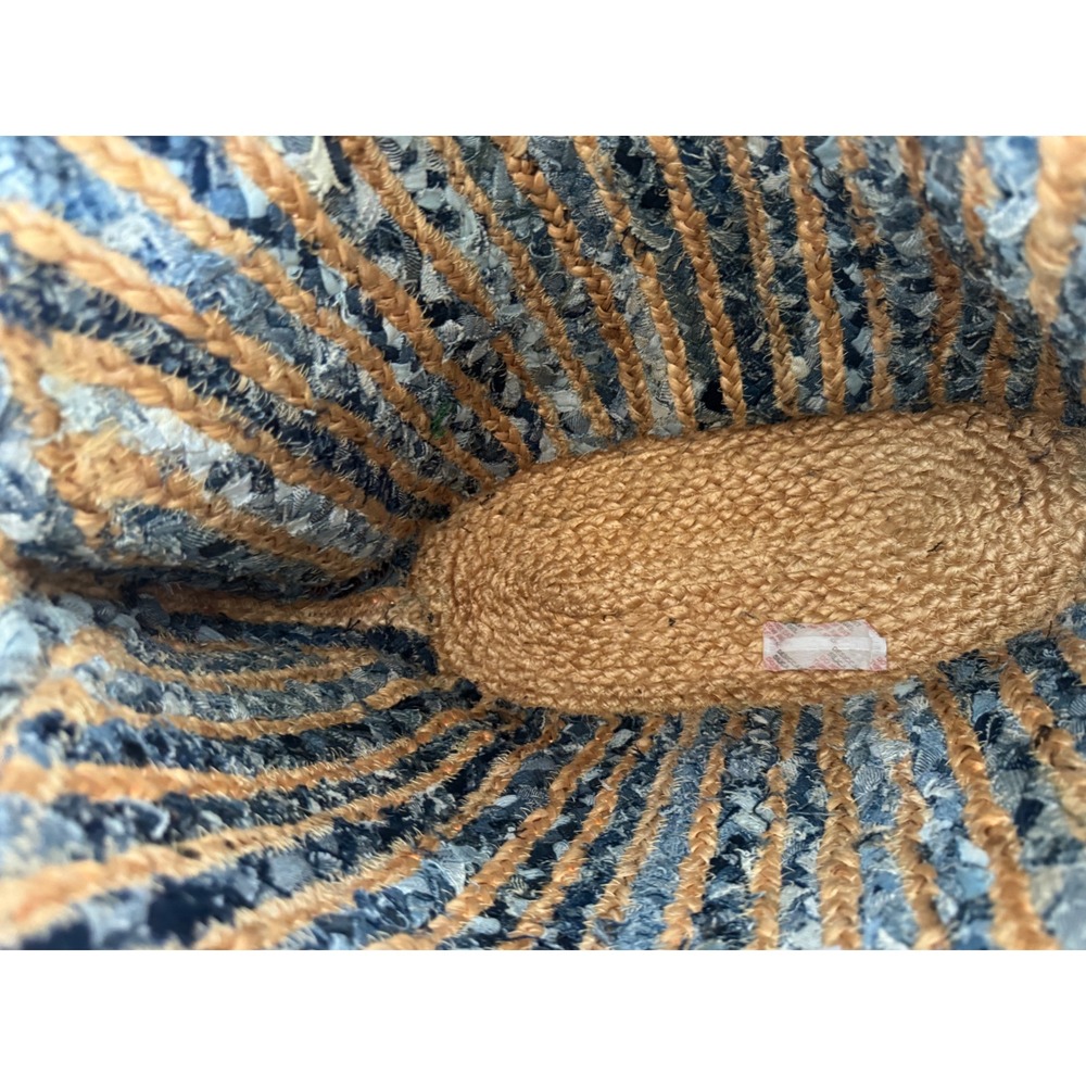Antik Kraft Jute Natural Fiber Denim Braided Inserts Large Summer Tote Bag NWT - Picture 6 of 6
